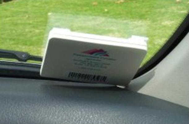 An RFID tag used for electronic toll collection