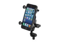 RAM Fork Stem Mount with Short Double Socket Arm & Universal X-Grip Cell Phone Holder
