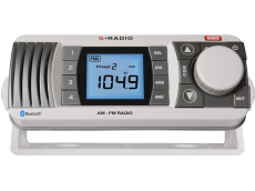 GME GR300BTW AM-FM Marine Radio with Bluetooth - White