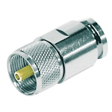 Connector UHF-04 Plug - RG213 or 214 Type Cable - Clamp - Silver plated