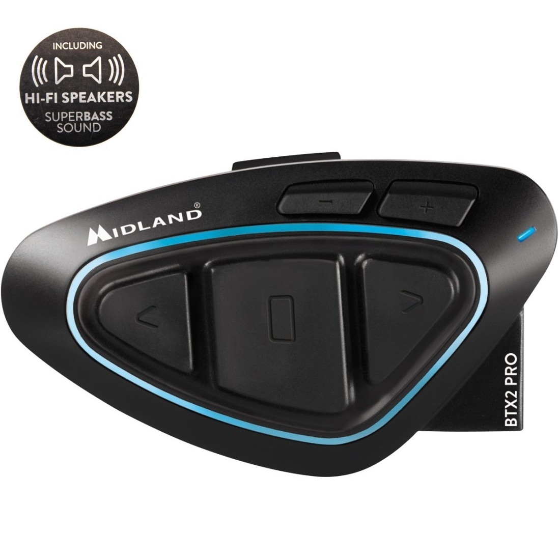 Midland BTX2 PRO Hi-Fi Motorcycle Single Intercom | Handsfree In